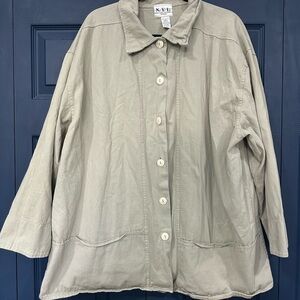 Women's Sage Green Light Weight Button Jacket